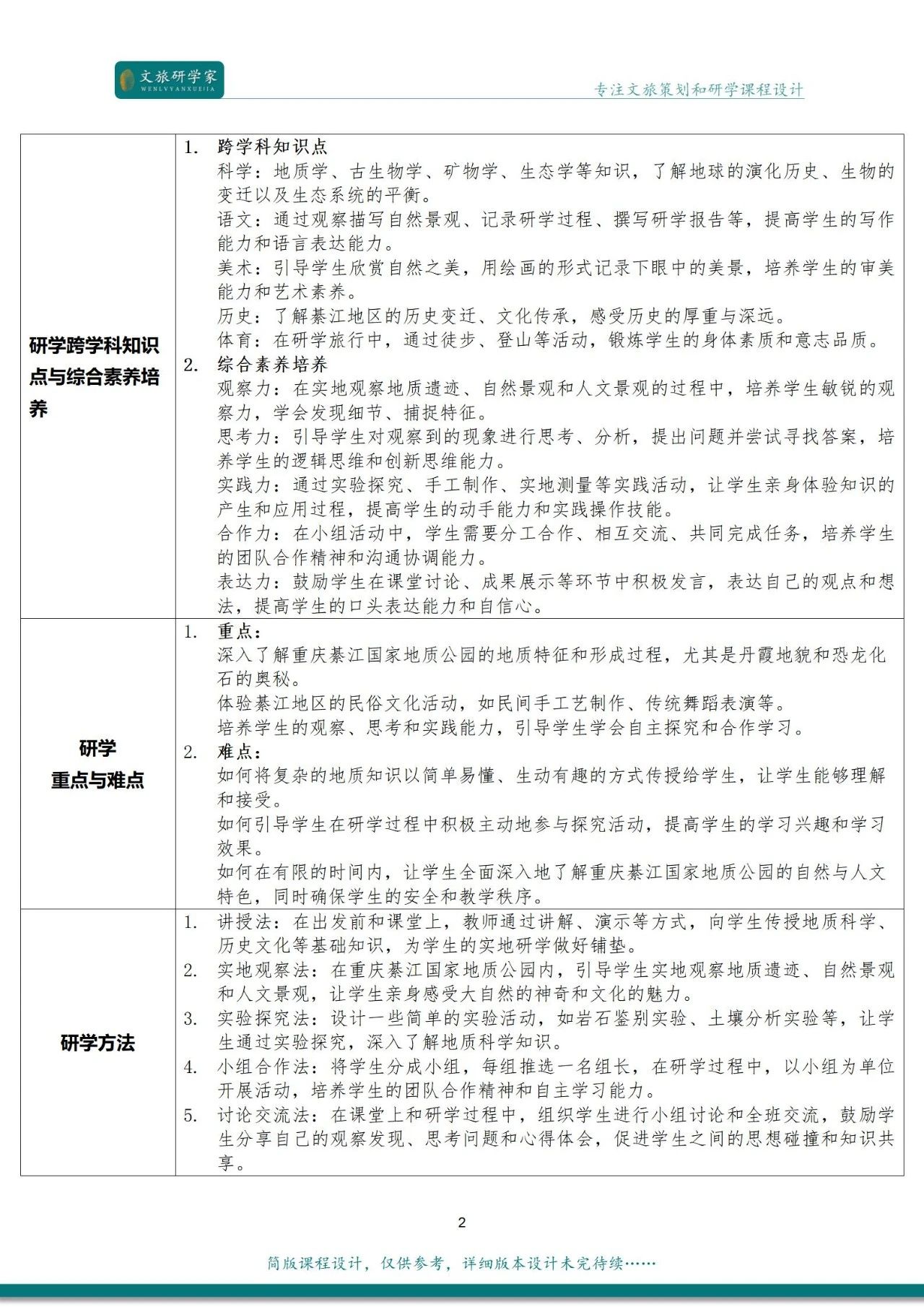研学课程分享《重庆綦江国家地质公园研学》